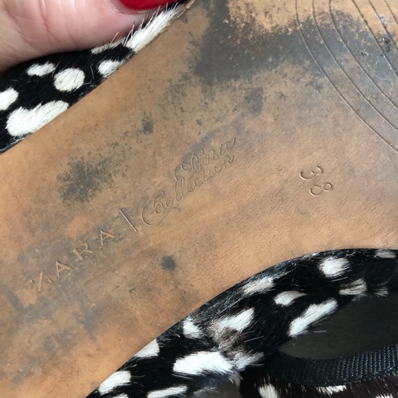 ZARA PONY HAIR FLATS - Picture 6 of 8